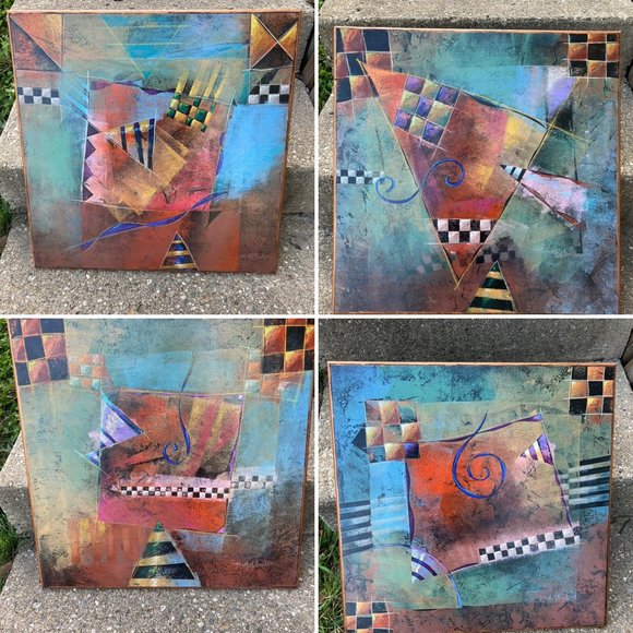 Bill Wheeler "Syncopation, 4 - 7" 2002 Abstract Paintings on Wood, Group of 4 - Picture 2 of 14